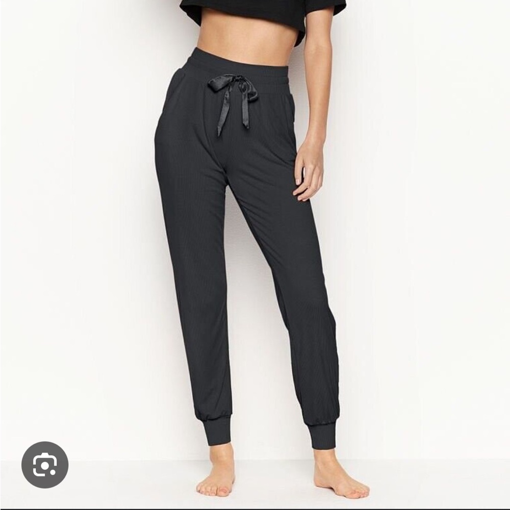Victoria’s Secret Blue Gray Ribbed Cuffed Lounge Jogger Pants size XS
